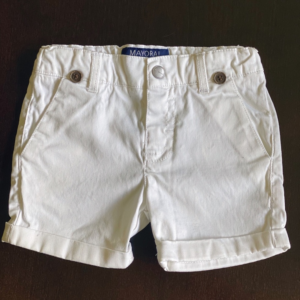 Mayoral White Shorts, 9 Months